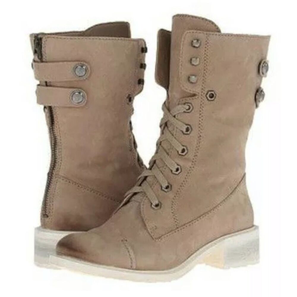 Sam Edelman DARWIN Clay Combat Leather Boots - Size 8